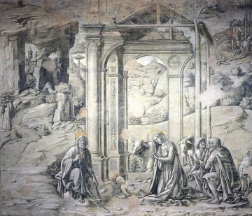  1488 Painting - Nativity 1488 religion Sienese Francesco di Giorgio black and white